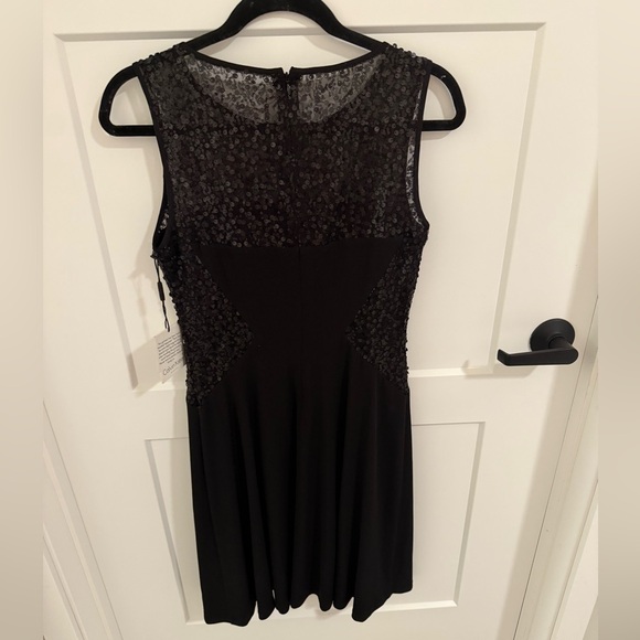 Calvin Klein Dresses & Skirts - Calvin Klein Black Sequin Sleeveless Fit & Flare Dress Size 4 NWT Cocktail
